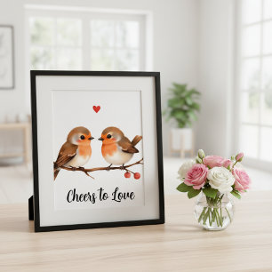 „Prost der Liebe“ Romantischer Kunstdruck Poster