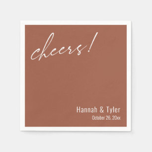 Prost! Einfache Eleganz Hochzeit Terrakotta Serviette
