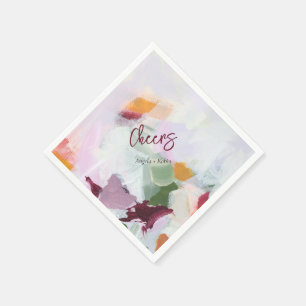 Prost   Farbige abstrakte Kunst Personalisiertes E Serviette