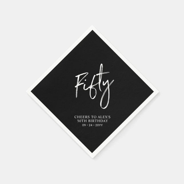 Prost Fünfzig  | Moderne Erwachsene 50. Geburtstag Serviette (Ecke)