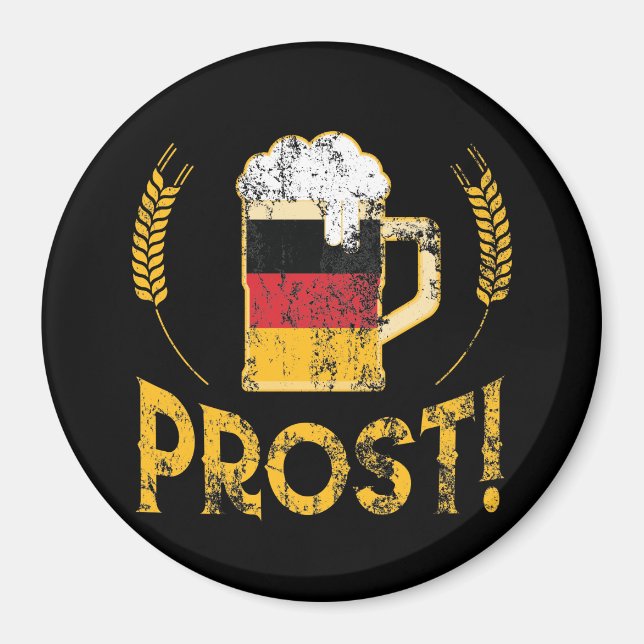 Prost German Flag Beer Lover Oktoberfest Magnet (Vorne)