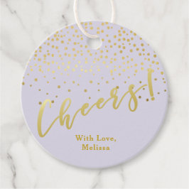 Prost! | Glamour Gold Glitzern Lavendel Geschenkanhänger