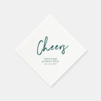 Prost | Green Brush Letters Custom Party Napkin