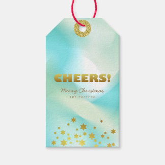Prost | Grüne Pastel und Gold Geschenkanhänger