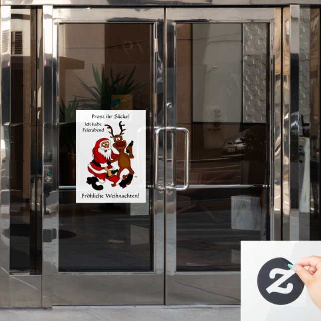 Prost it bags - Frohe Weihnachten! Deutscher Text Fensteraufkleber (Büro Tür)