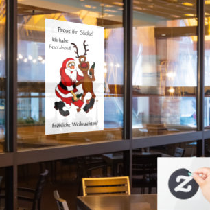 Prost it bags - Frohe Weihnachten! Deutscher Text Fensteraufkleber