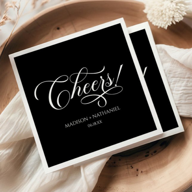 Prost! Klassische Minimalistische, elegante Script Serviette (Von Creator hochgeladen)