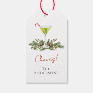 Prost Lebkuchen-Martini & Mistelzweig Weihnachten Geschenkanhänger