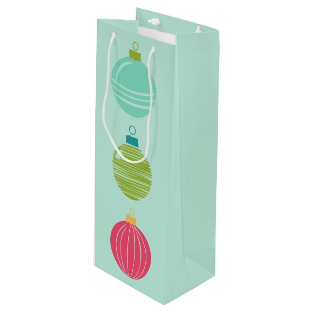 Prost! Light Aqua Wine Geschenktasche Geschenktüte Für Weinflaschen (Vorderseite Schrägansicht)