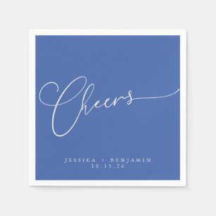 Prost Minimal French Blau Schrift Benutzerdefinier Serviette