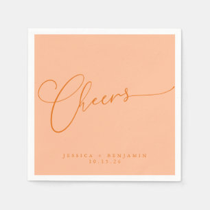 Prost Minimal Peach Orange Schrift individuell Hoc Serviette
