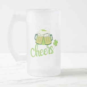Prost mit Shamrock - St. Patrick's Day Mattglas Bierglas