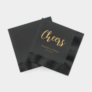 Prost Modern Minimal   Hochzeitsmonogramm Servietten Mit Folie