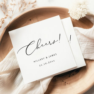 Prost! Moderne elegante Kalligraphie-Hochzeit Serviette