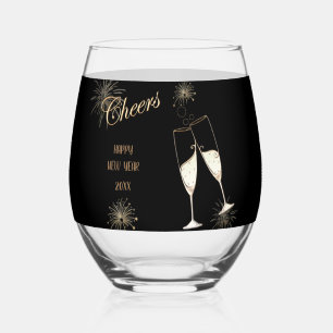 Prost Neujahr Weinglas Ohne Stiel