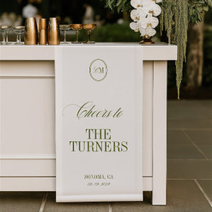 Prost Olivgrünes Bar-Schild Hochzeit Vinyl-Banner Banner