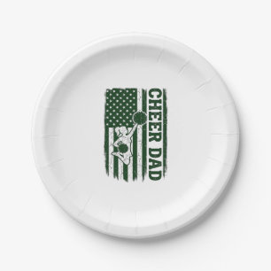 Prost Papa Amerikanische Flagge Vintage Vektor Des Pappteller