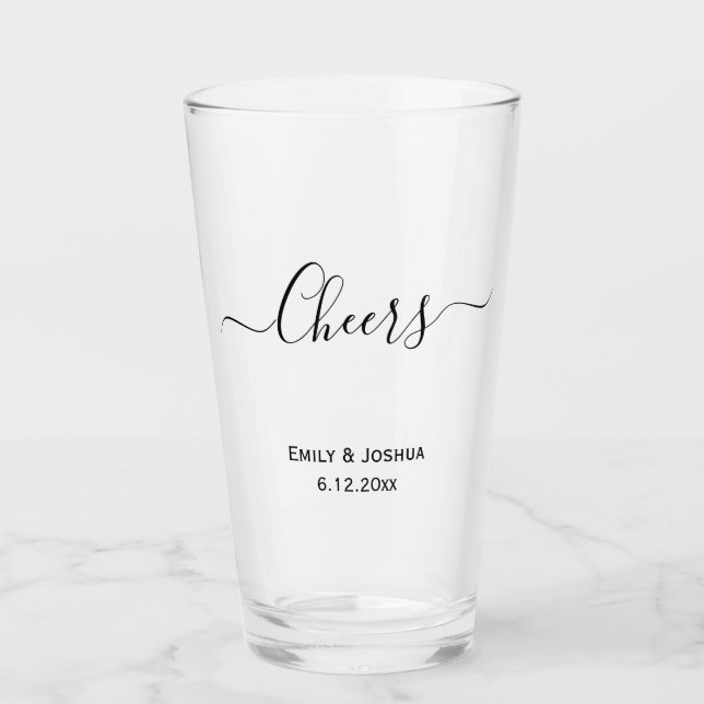 Prost | Personalisierte Brautbräutignacht Hochzeit Glas (Vorderseite)