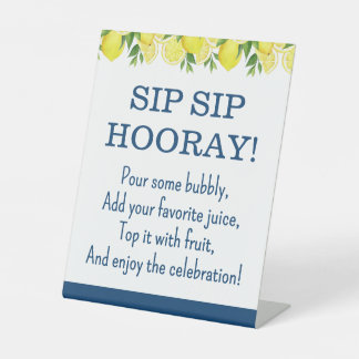 Prost Prost Hurra Mimosa-Bar-Limonen-Junggesellinn Sockelschild