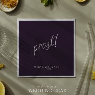 Prost! Rauch Schwarz Minimal jeden Anlass Cocktail Serviette