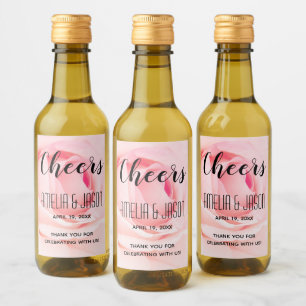 Prost Rosa blühende Rose Blumenzwiebelmini Weinetikett