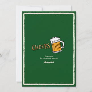 Prost Rustikales Bier-Meilenstein-Geburtstag Dankeskarte