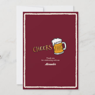 Prost Rustikales Bier-Meilenstein-Geburtstag Dankeskarte