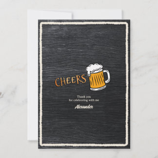 Prost Rustikales Bier-Meilenstein-Geburtstag Dankeskarte