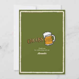 Prost Rustikales Bier-Meilenstein-Geburtstag Dankeskarte