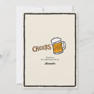 Prost Rustikales Bier-Meilenstein-Geburtstag Dankeskarte