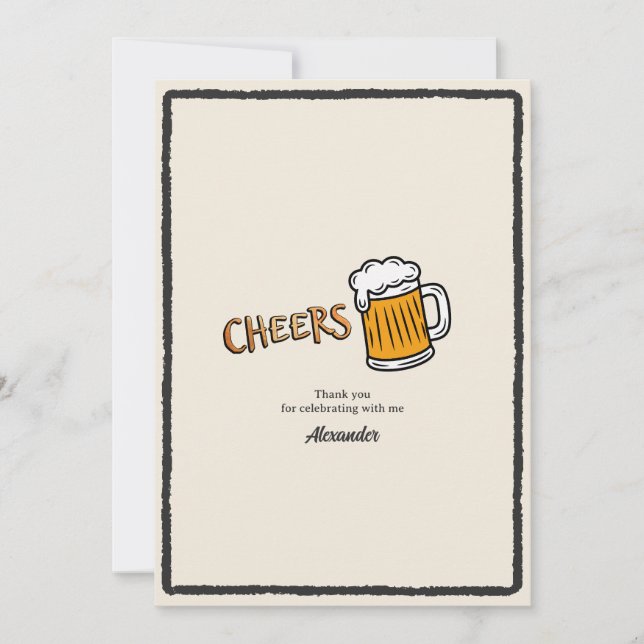 Prost Rustikales Bier-Meilenstein-Geburtstag Dankeskarte (Vorderseite)
