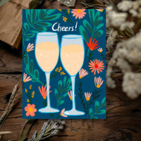 Prost! Sekt Champagner Blumen Herzlichen Glückwuns