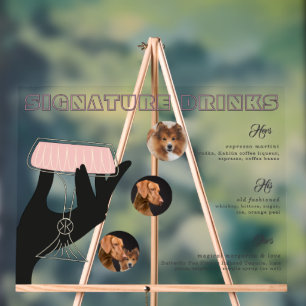 Prost! Signature Drinks 3 Foto Dog Pet Hochzeit Acrylschild