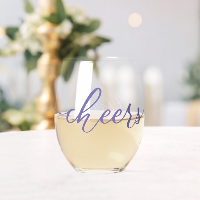 PROST! Spaß Schöne Typografie mit Namen Weinglas Ohne Stiel (Insitu (Hochzeit))