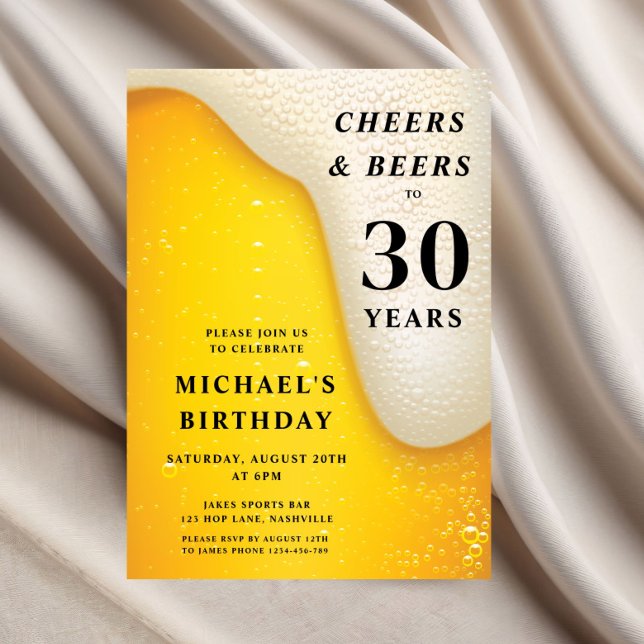 Prost Und Bier 30. Geburtstag Einladung (Cheers And Beers 30th Birthday Invitation)