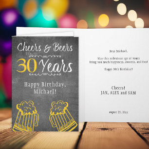 Prost und Bier 30. Männer-Meilenstein-Geburtstag l Karte