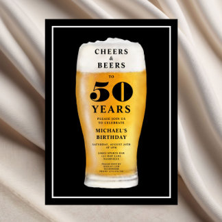 Prost und Bier 50. Geburtstag Einladung