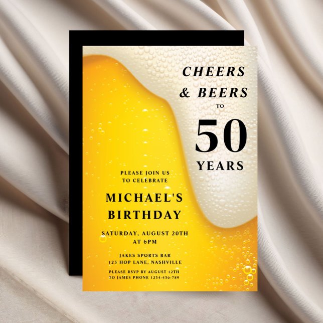 Prost und Bier 50. Geburtstag Einladung (Cheers And Beers 50th Birthday Invitation)