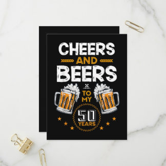 Prost und Bier zu meinen 50 Jahren Einladungspostkarte