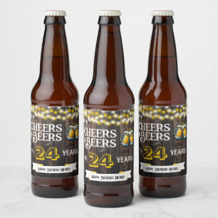 Prost und Bier zum 24. ländlichen Geburtstag Bierflaschenetikett