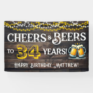 Prost und Bier zum 34. Geburtstag Party Banner
