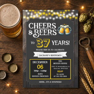 Prost und Bier zum 37. Geburtstag Überraschung im  Einladung