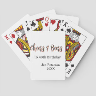 Prost und Bier zum 40. Geburtstag graues Namensjah Spielkarten