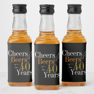 Prost und Bier zum 40-Jahre-Partygeschenk Alkoholflaschenetikett