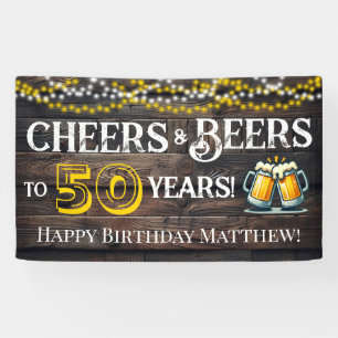 Prost und Bier zum 50. Geburtstag Party Banner