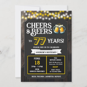 Prost und Bier zum 77. Geburtstag im Hinterhof-Gri Einladung