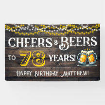 Prost und Bier zum 78. Geburtstag Party Banner