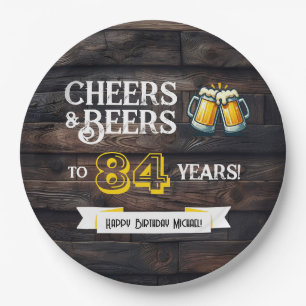 Prost und Bier zum 84. rustikalen Geburtstag Pappteller
