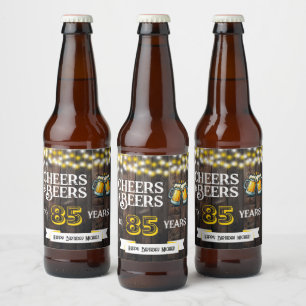 Prost und Bier zum 85. rustikalen Geburtstag Bierflaschenetikett