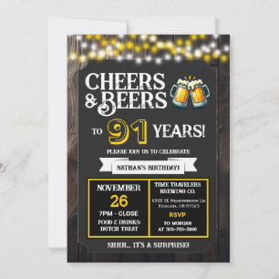 Prost und Bier zum 91. Jahr Überraschungsbrauerei Einladung